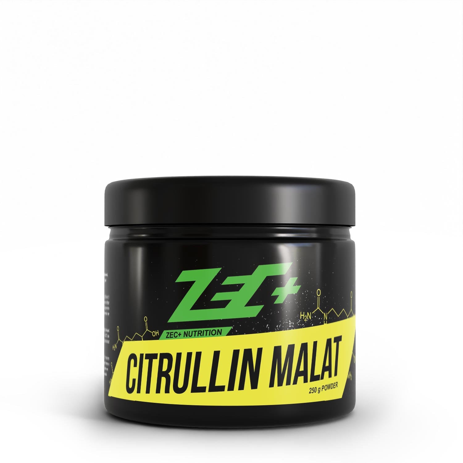 Zecplus Citrullin Malat Pulver 250g Vorderseite schwarze Kunststoffdose