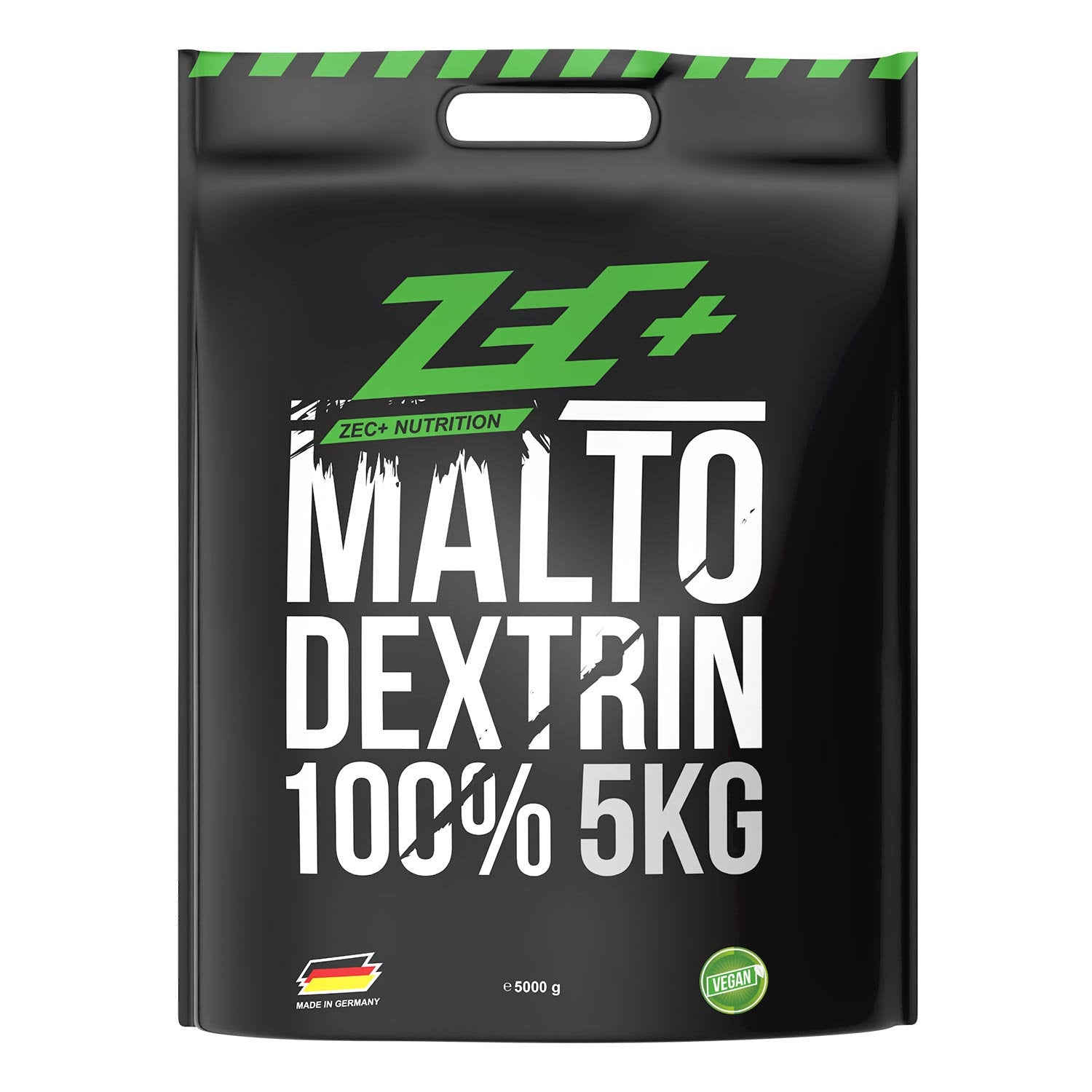 Zecplus 100% Maltodextrin Pulver 5000g Vorderseite schwarzer Standbeutel