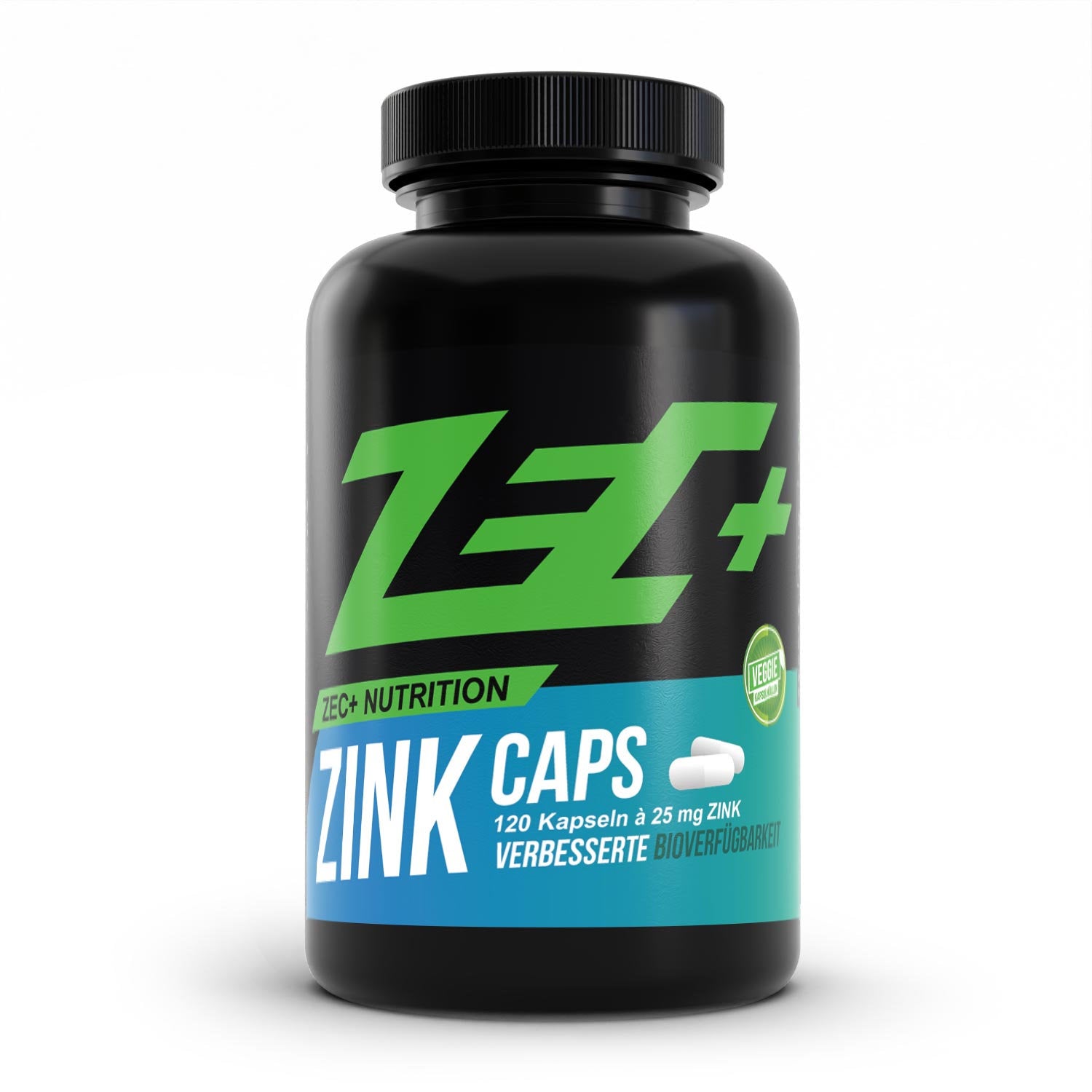 Zecplus Zink Bisglycinat 120 Kapseln Vorderseite weiße Kunststoffdose