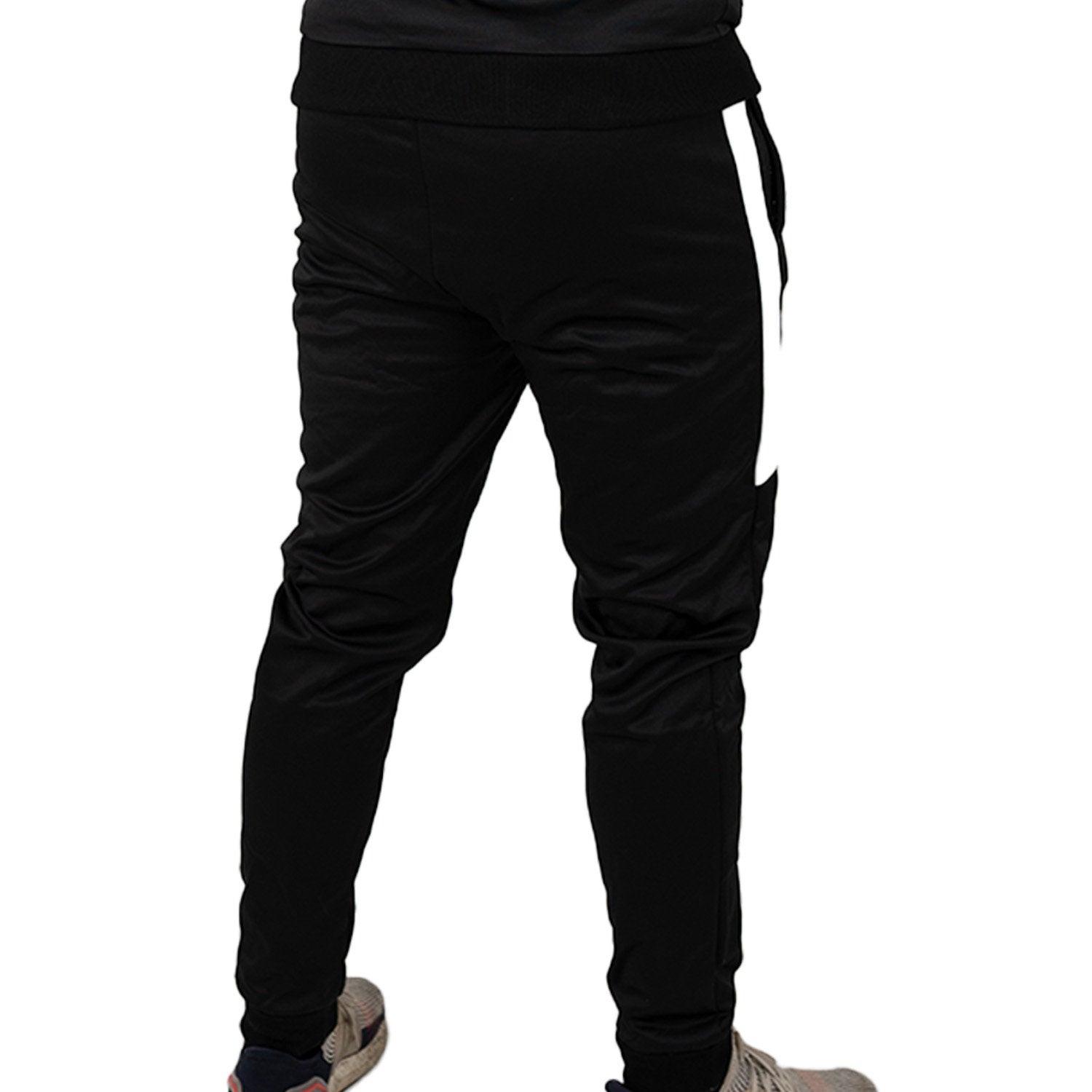 Zec+ Tracksuit Hose Herren in Schwarz, Rückansicht mit schmaler Passform.