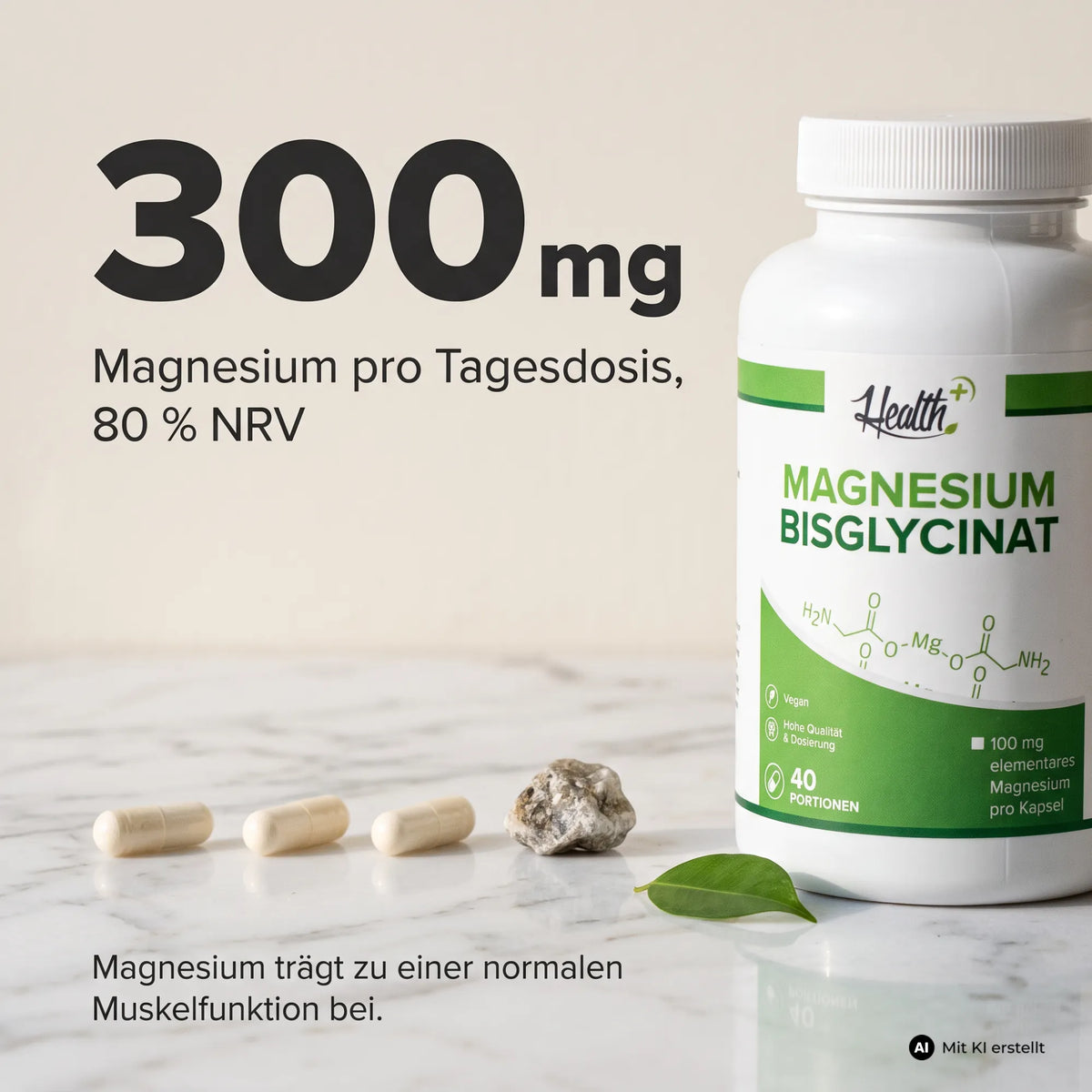 HEALTH+ MAGNESIUM-BISGLYCINAT, 120 Kapseln
