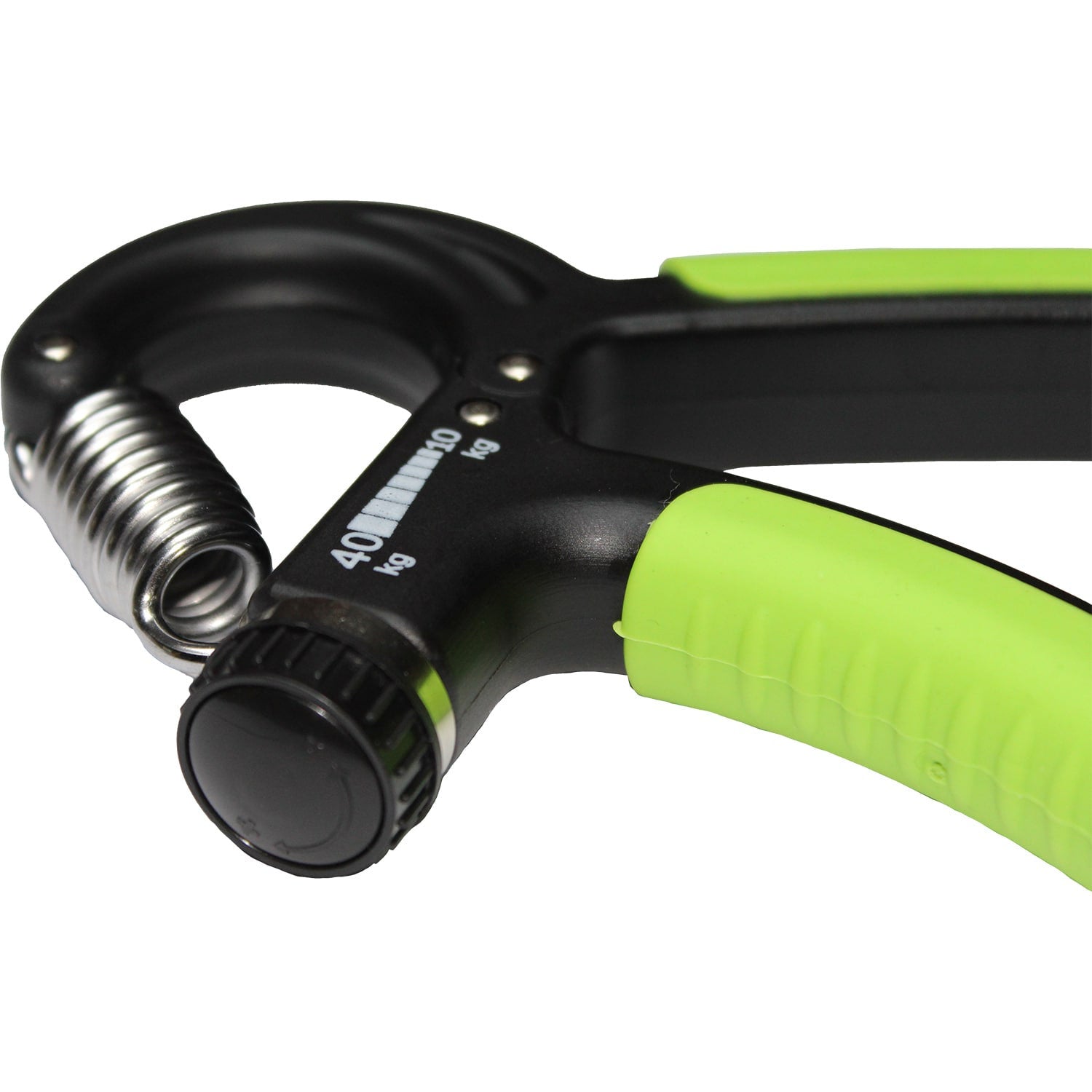Zecplus Handtrainer Schwarz-Grün Detailansicht Stellrad zur Widerstandseinstellung