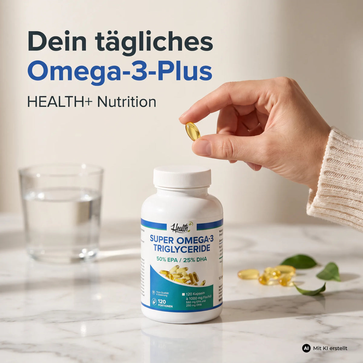 HEALTH+ SUPER OMEGA 3 TRIGLYCERIDE FISCHÖL, 120 Kapseln