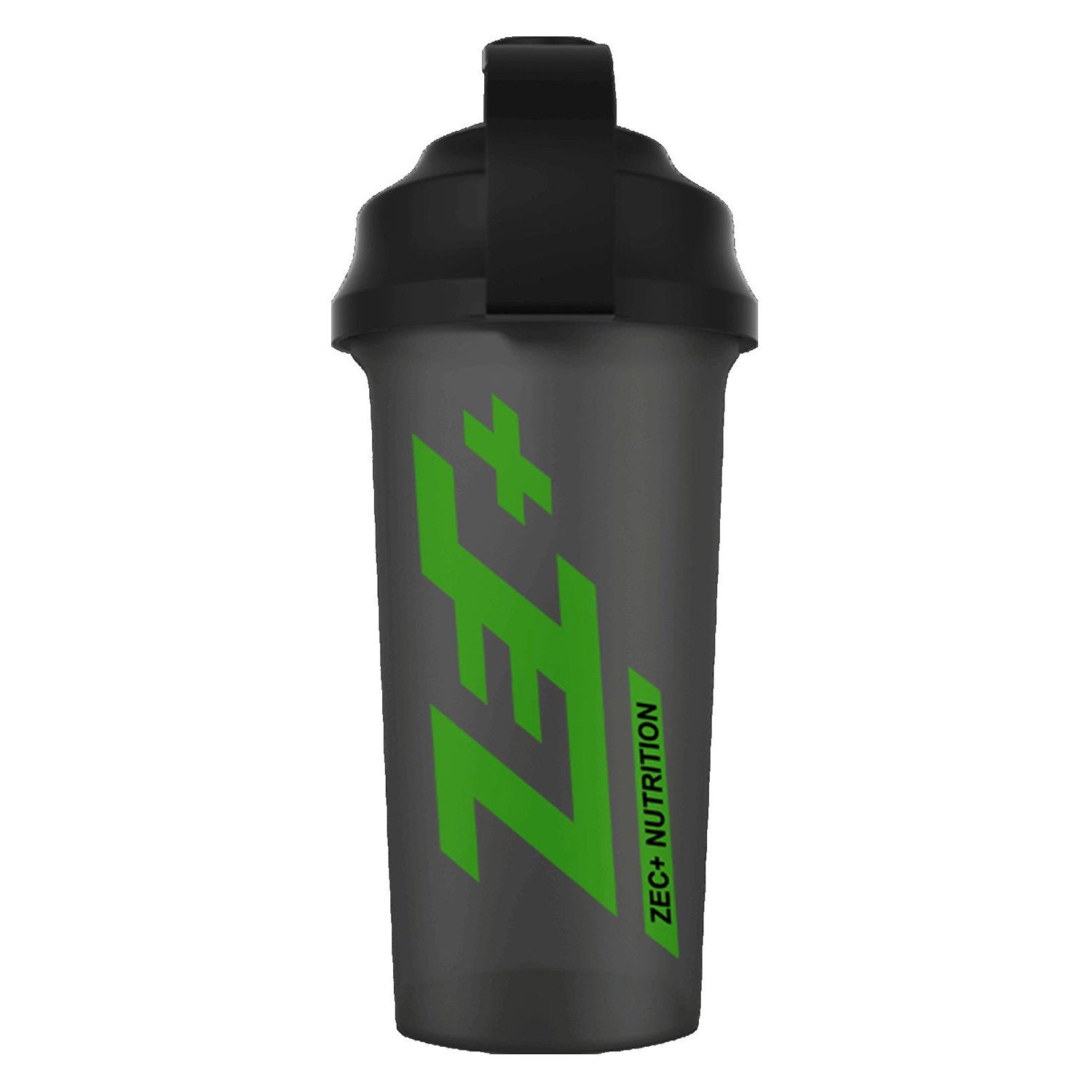 Schwarzer Shaker mit grünem Zec+ Logo, Vorderseite, 700 ml