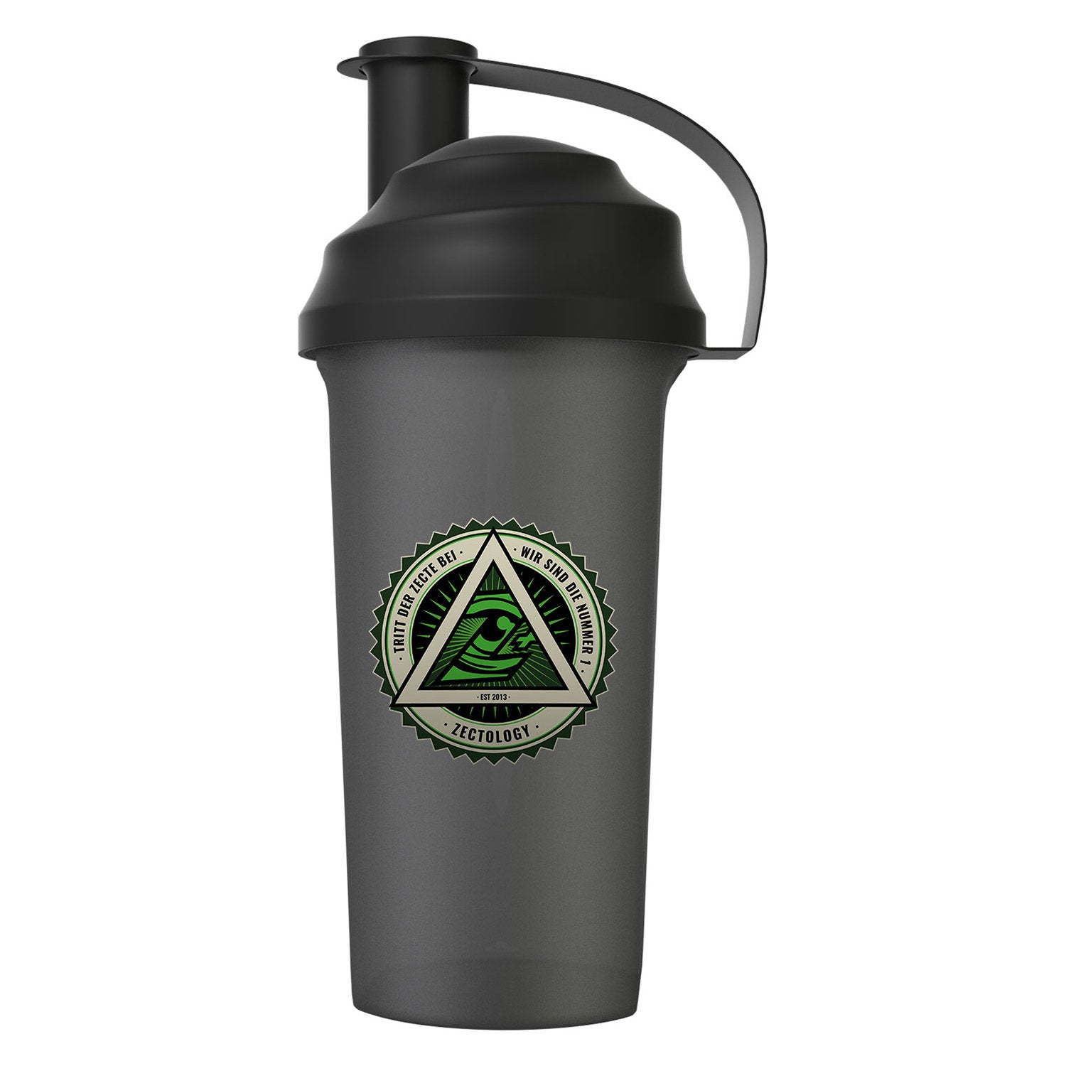 Zec+ Shaker 750ml schwarz mit Zectology Motiv Vorderseite