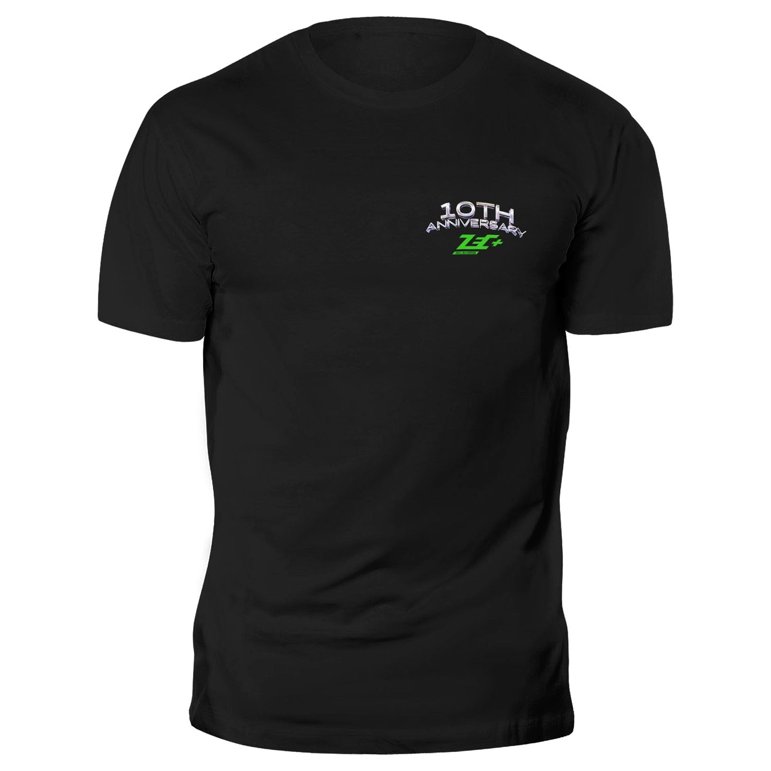 Schwarzes Zec+ Herren T-Shirt Anniversary, Vorderseite mit kleinem Brustlogo