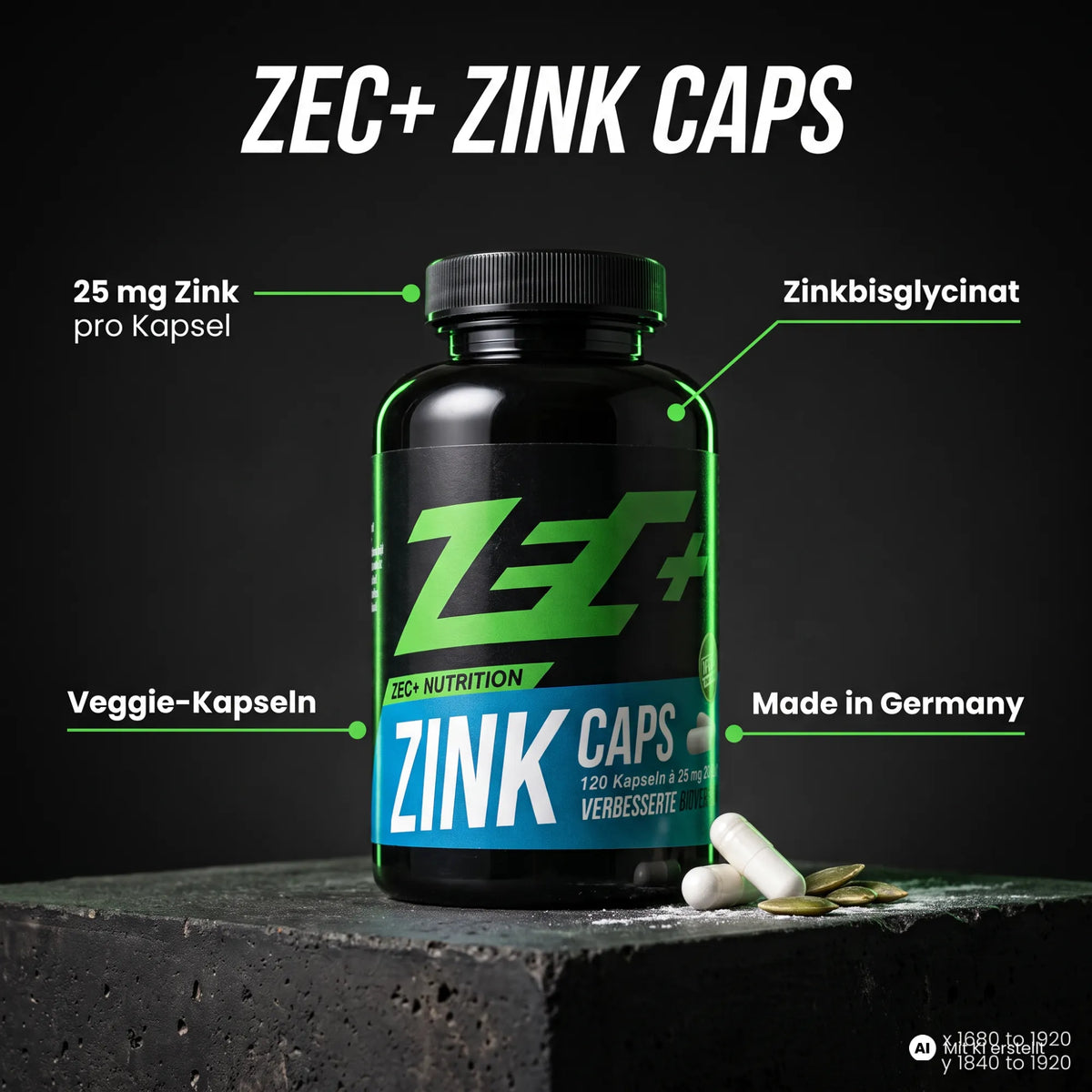 ZEC+ ZINK CAPS Zink-Bisglycinat, 120 Kapseln