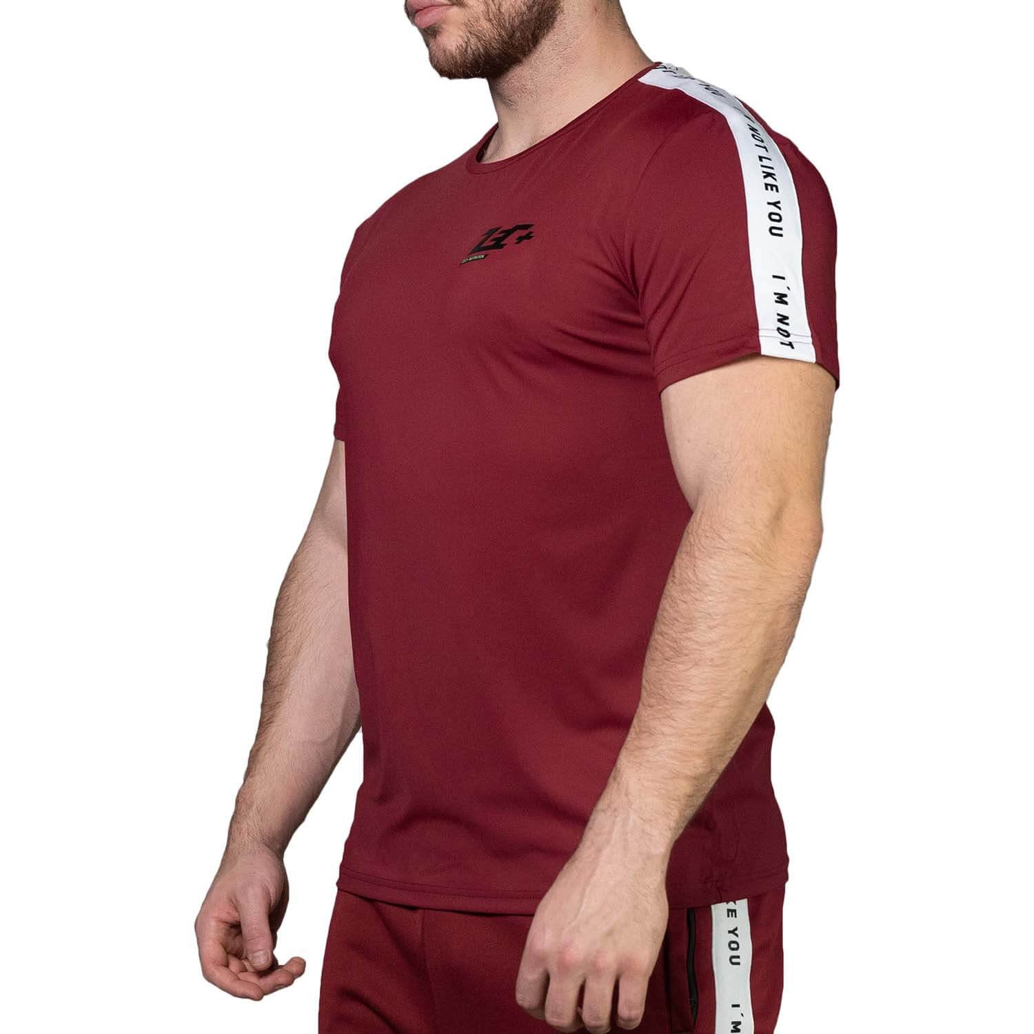 Zec+ Vibes Herren T-Shirt burgundy, schräge Vorderansicht
