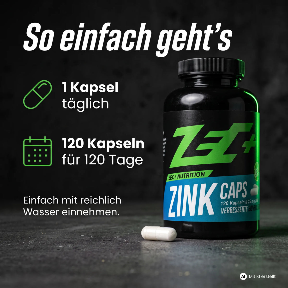 ZEC+ ZINK CAPS Zink-Bisglycinat, 120 Kapseln