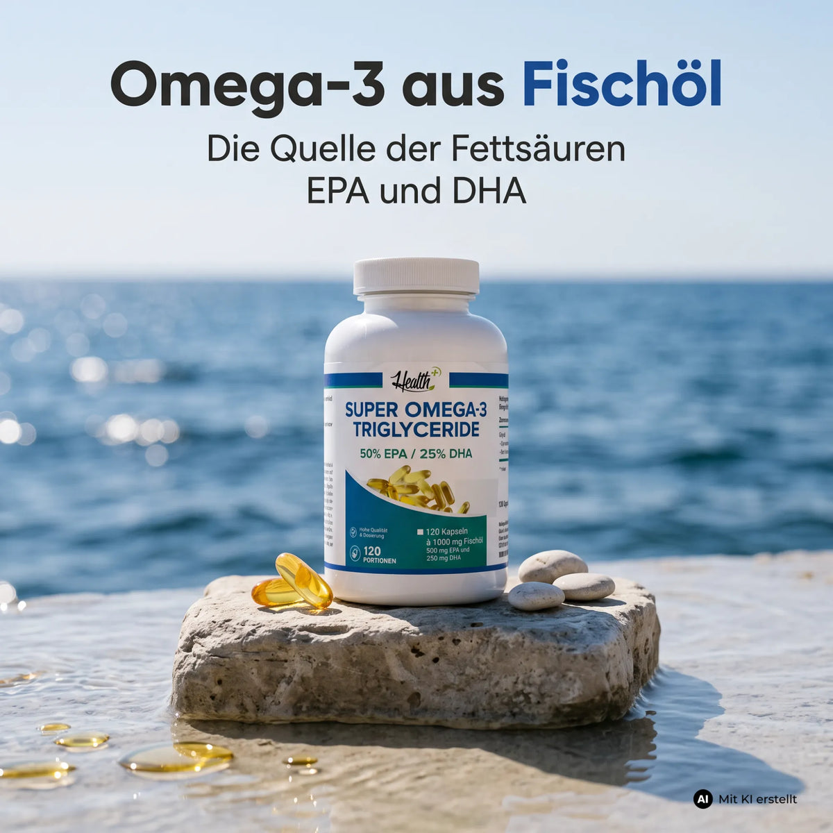 HEALTH+ SUPER OMEGA 3 TRIGLYCERIDE FISCHÖL, 120 Kapseln