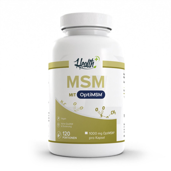 HEALTH+ MSM Kapseln mit OptiMSM®, 120 Kapseln