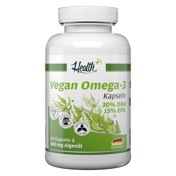 HEALTH+ Algen-Öl Kapseln | Vegan Omega 3, 60 Kapseln
